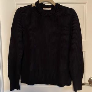 Rag & Bone/jean, black ribbed crew neck sweater, size XS